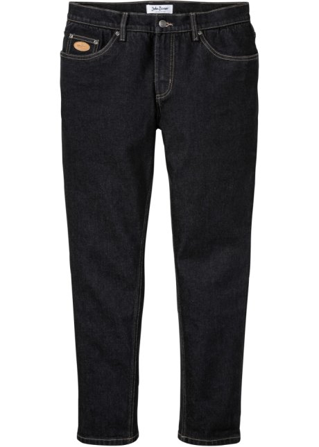Regular Fit Stretch-Jeans, Tapered in schwarz von vorne - John Baner JEANSWEAR