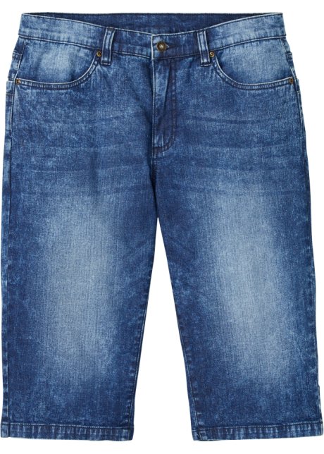 Stretch-Jeans-Bermuda, Regular Fit in blau von vorne - RAINBOW