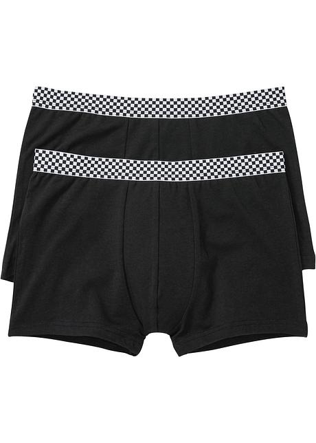 Boxer (2er Pack) in schwarz von vorne - bpc bonprix collection