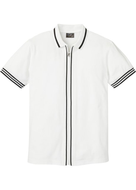 Poloshirt mit Reißverschluss in weiß von vorne - bpc selection