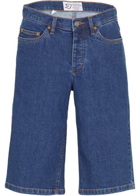 Circular Bermuda Stretch- Jeans  in blau von vorne - John Baner JEANSWEAR