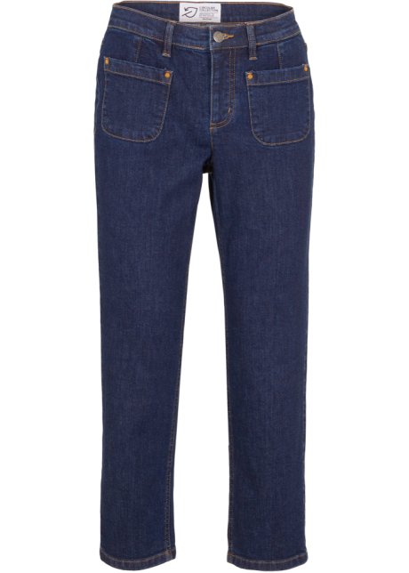 7/8-Stretch-Jeans mit Bio-Baumwolle, Slim in blau von vorne - John Baner JEANSWEAR