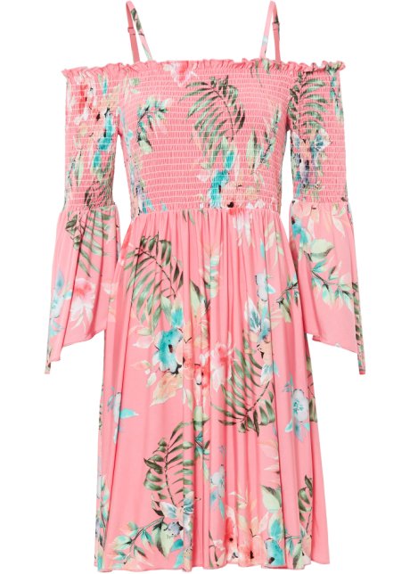 Could-Shoulder-Kleid in pink von vorne - BODYFLIRT boutique