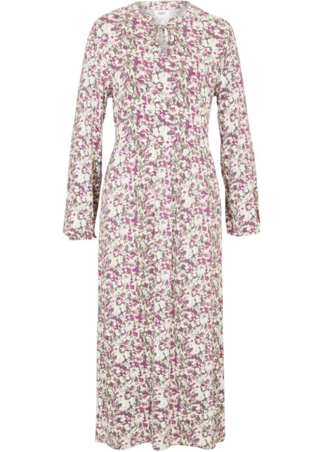 Jerseykleid aus nachhaltiger Viskose, wadenbedeckt in pink von vorne - bpc bonprix collection