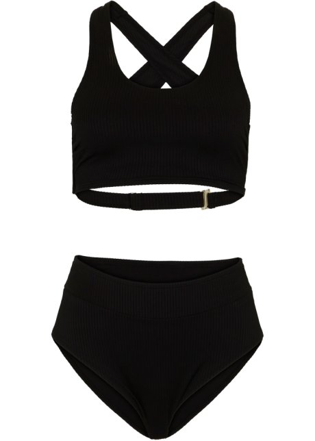 Bikini (2-tlg.Set)  in schwarz von vorne - RAINBOW