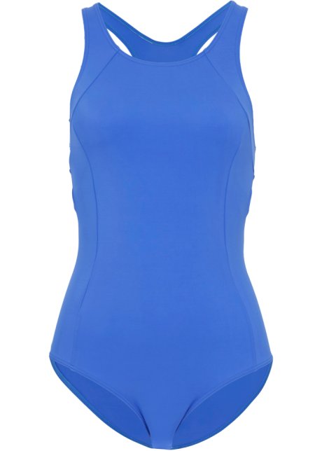 Badeanzug aus recyceltem Polyamid in blau von vorne - bpc bonprix collection