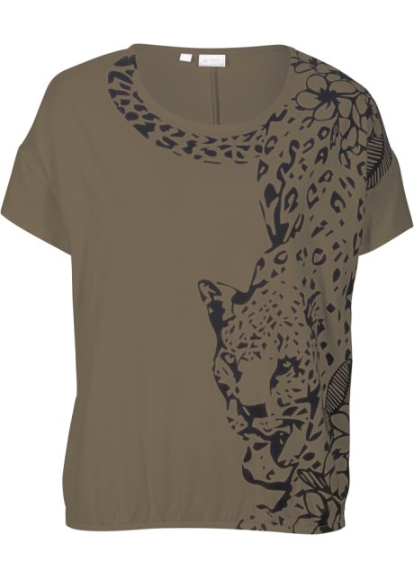 Shirt mit Leopard in grün von vorne - bpc selection