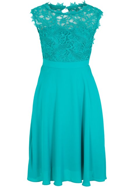 Kleid mit Spitze in grün von vorne - bpc selection premium