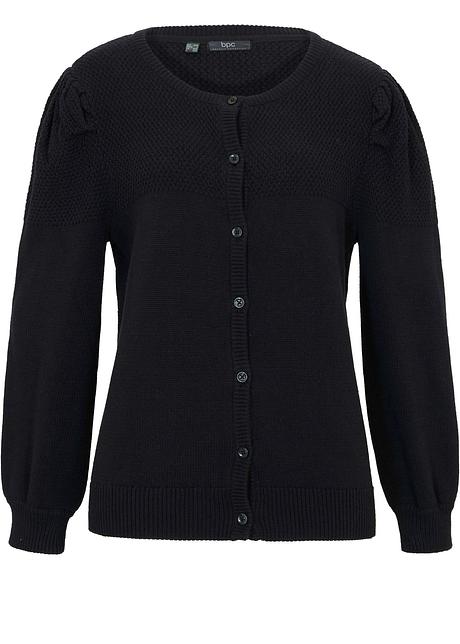 Strickjacke in schwarz von vorne - bpc bonprix collection
