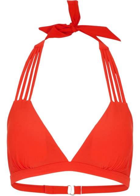 Triangel Bikini Oberteil in rot von vorne - BODYFLIRT