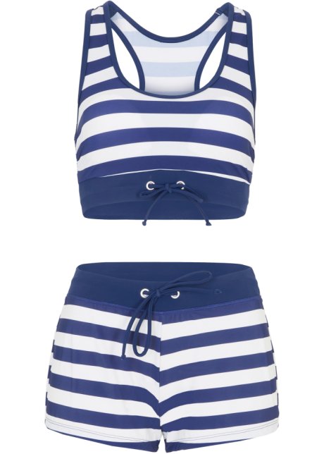 Bustier Bikini (2-tlg.Set) in blau von vorne - bpc bonprix collection