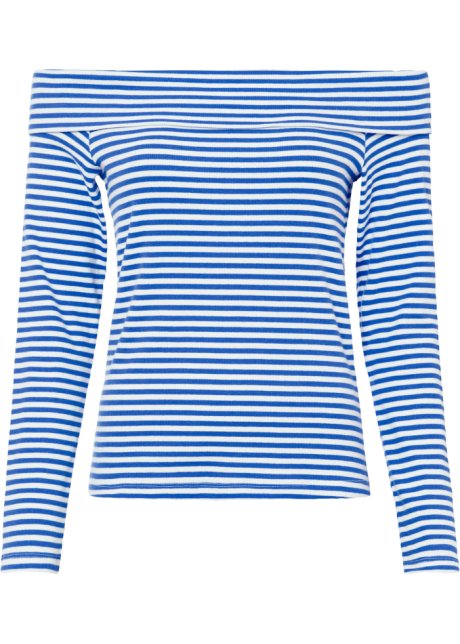 Off-Shoulder-Shirt in blau von vorne - RAINBOW