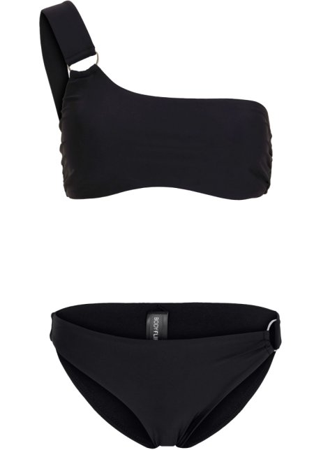 Bandeau Bikini (2-tlg. Set) in schwarz von vorne - BODYFLIRT