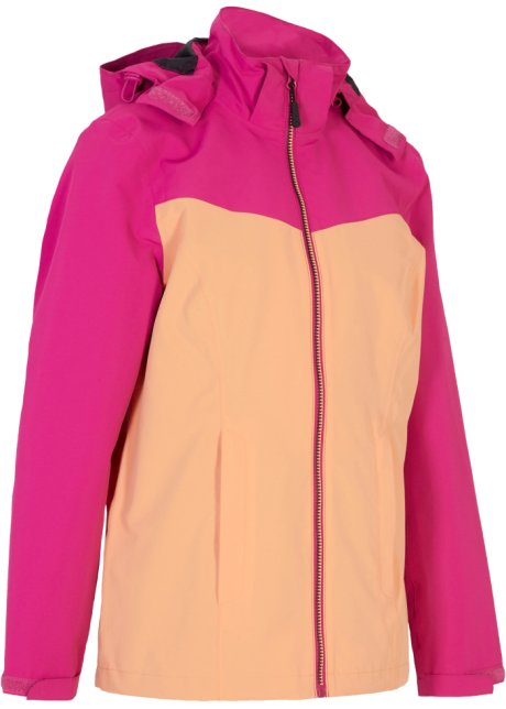 Funktions-Jacke mit Kapuze, wasserdicht  in pink von vorne - bpc bonprix collection