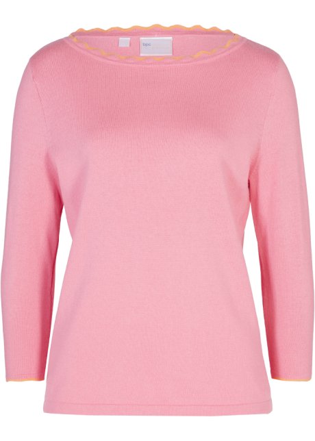 Pullover mit Seidenanteil in rosa von vorne - bpc selection premium