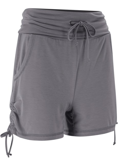 Shorts mit Raffung in grau von vorne - bpc bonprix collection