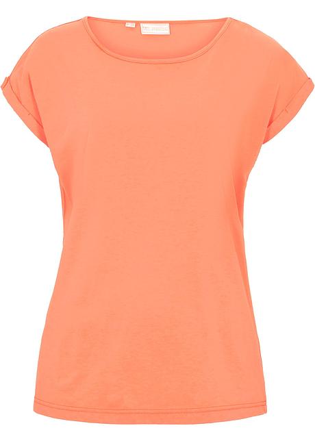 Shirt mit Seidenanteil in orange von vorne - bonprix PREMIUM