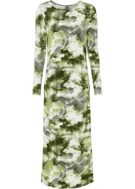Maxi-Kleid mit Raffung in grün von vorne - RAINBOW
