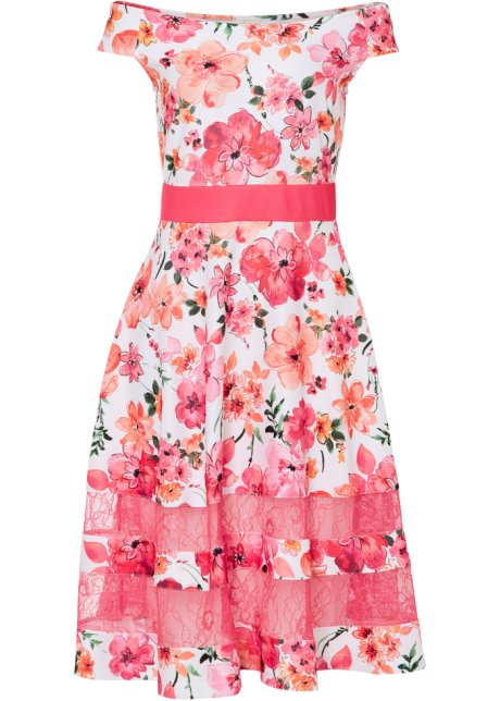 Carmen-Kleid in pink von vorne - BODYFLIRT boutique