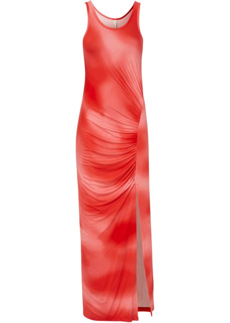 Jerseykleid mit Raffung und Cut-Outs in rot von vorne - BODYFLIRT boutique