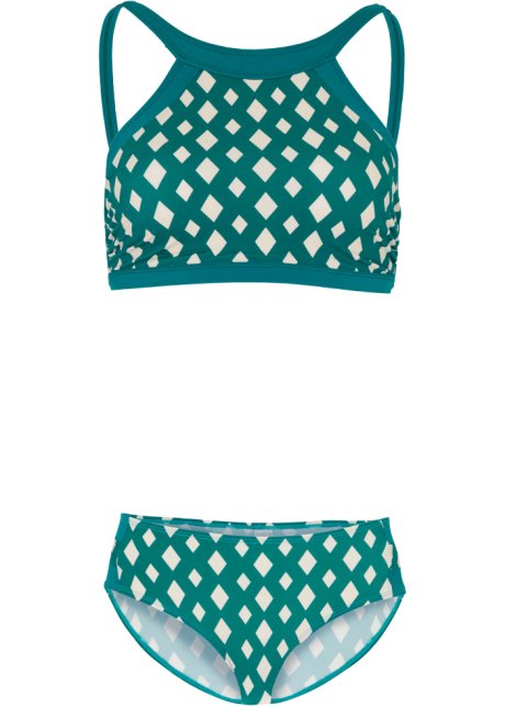 Bustier Bikini (2-tlg.Set) aus recyceltem Polyamid in grün von vorne - bpc selection