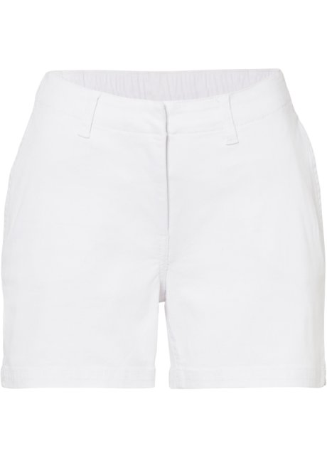 Shorts mit Bequembund in weiß von vorne - BODYFLIRT