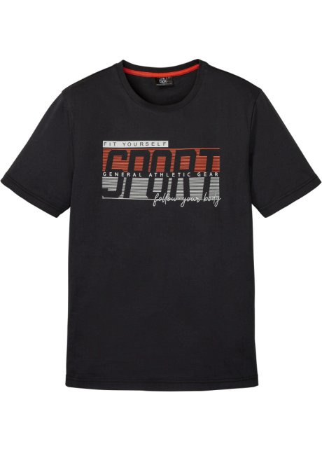 T-Shirt in schwarz von vorne - bpc bonprix collection