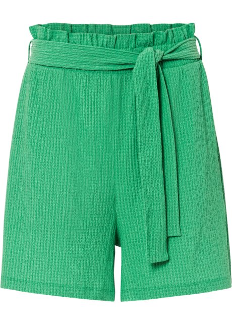 Paperbag Shorts in grün von vorne - RAINBOW
