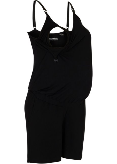 Umstands-Jumpsuit mit Stillfunktion  in schwarz von vorne - bpc bonprix collection