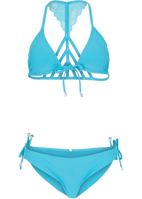 Triangel Bikini (2-tlg.Set) in blau von vorne - BODYFLIRT
