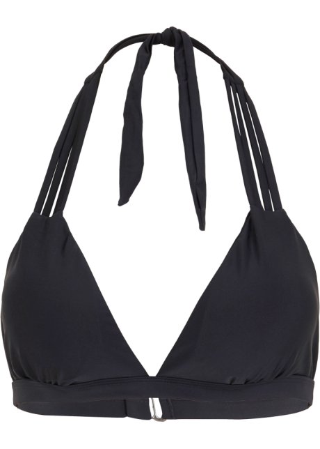 Triangel Bikini Oberteil in schwarz von vorne - BODYFLIRT