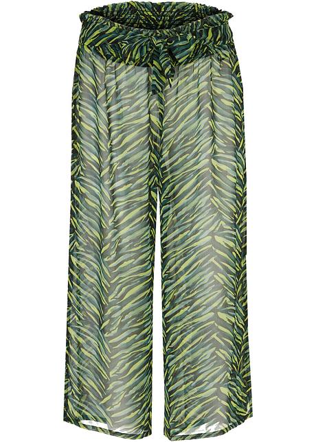 3/4-Strandhose aus recyceltem Polyester in grün von vorne - bpc selection