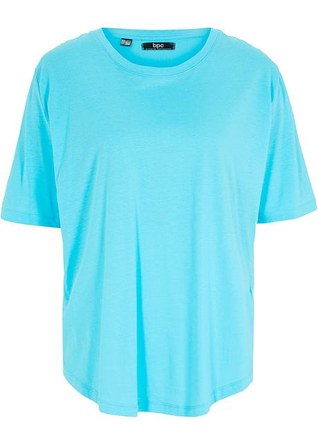 Shirt aus Baumwolle mit Raffungsdetail hinten in blau von vorne - bpc bonprix collection