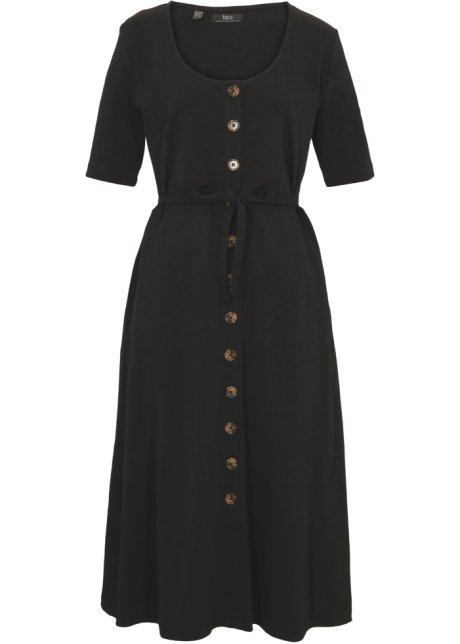 Jerseykleid in schwarz von vorne - bpc bonprix collection