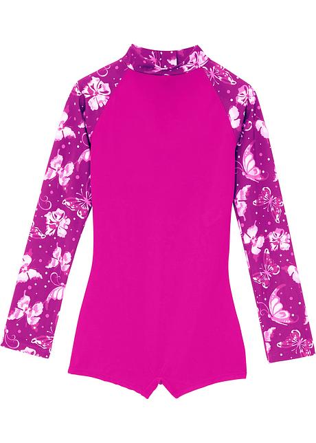 Mädchen Schwimmanzug mit UV-Schutz  in pink von vorne - bpc bonprix collection
