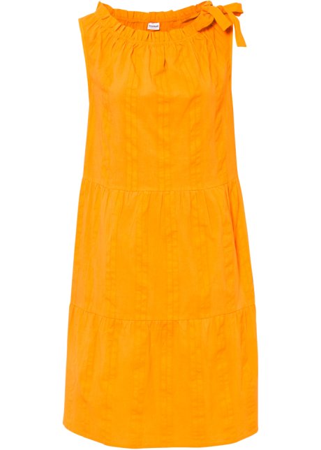 Kleid in A-Linie in orange von vorne - BODYFLIRT
