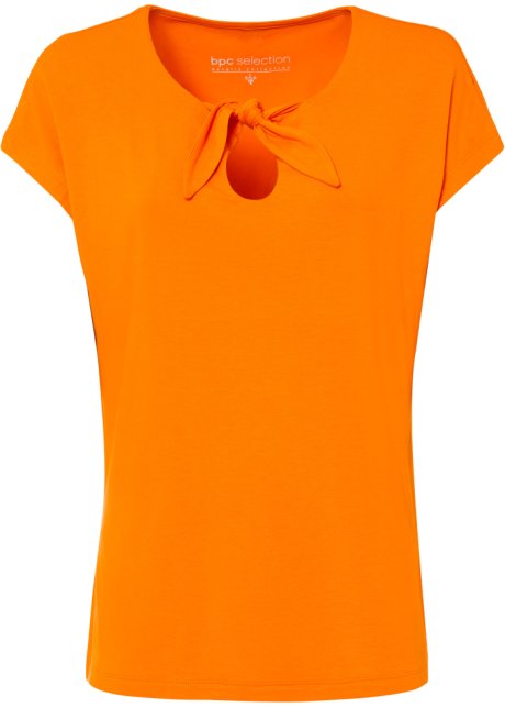 Shirt mit dekorativer Schleife in orange von vorne - bpc selection