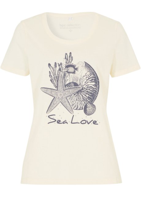 T-Shirt Sea Love in weiß von vorne - bpc selection
