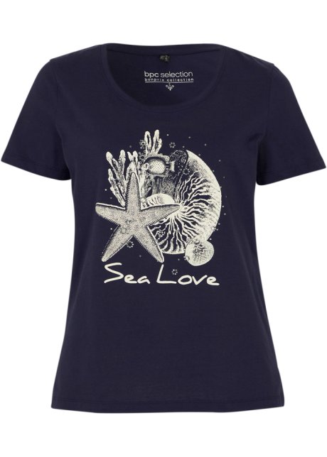 T-Shirt Sea Love in blau von vorne - bpc selection
