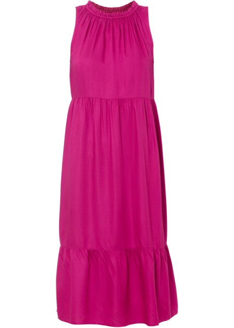 Volant-Kleid in pink von vorne - BODYFLIRT