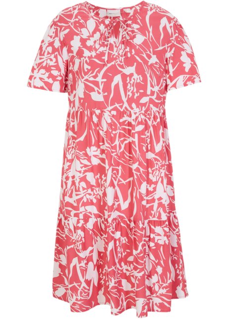 Viscose Kleid mit Flügelärmel in pink von vorne - bpc selection