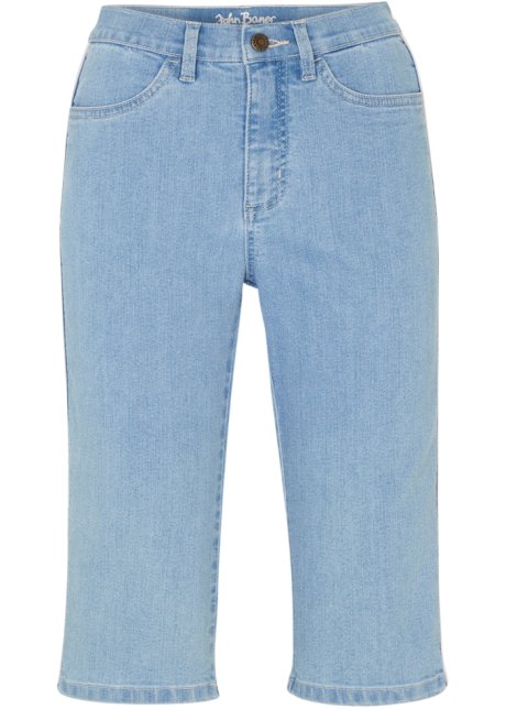 Komfort-Stretch-Jeans-Bermuda in blau von vorne - John Baner JEANSWEAR