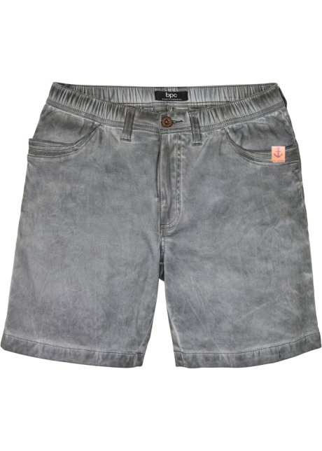 Stretch-Shorts in gewaschener Optik, Regular Fit in grau von vorne - bpc bonprix collection