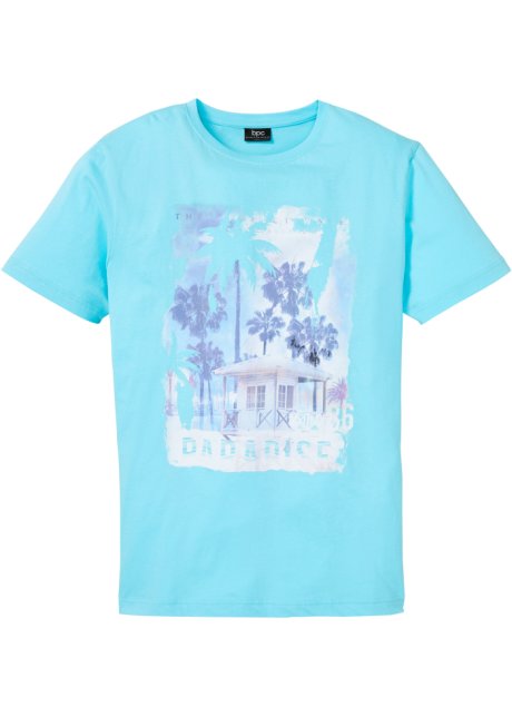 T-Shirt mit Komfortschnitt und Fotodruck in blau von vorne - bpc bonprix collection