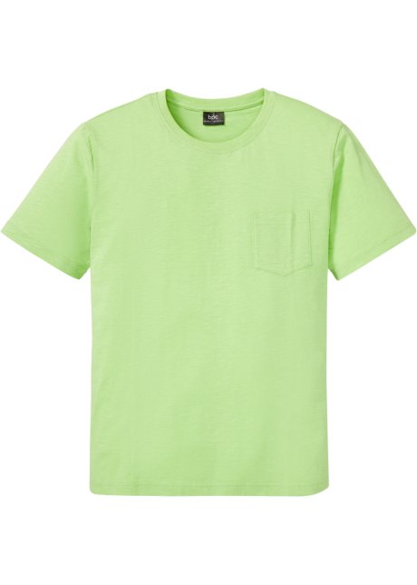 T-Shirt mit Brusttasche aus Bio Baumwolle in grün von vorne - bpc bonprix collection