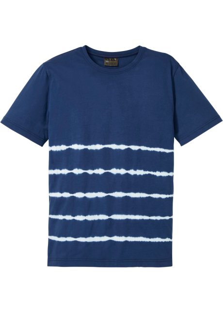T-Shirt Batik in blau von vorne - bpc selection
