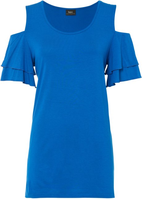 Long-Shirt mit Flügelärmeln und Cut-Outs in blau von vorne - bpc bonprix collection