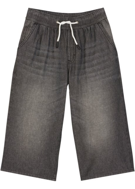 Jungen Jeans-Shorts in schwarz von vorne - John Baner JEANSWEAR