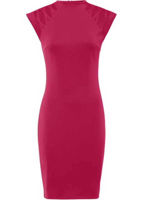 Kleid mit Laser-Cut in pink von vorne - BODYFLIRT boutique