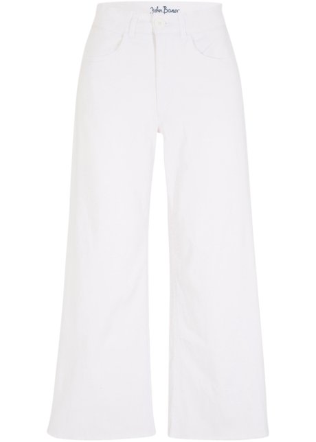 7/8-Komfort-Stretch-Jeans, Wide Fit in weiß von vorne - John Baner JEANSWEAR